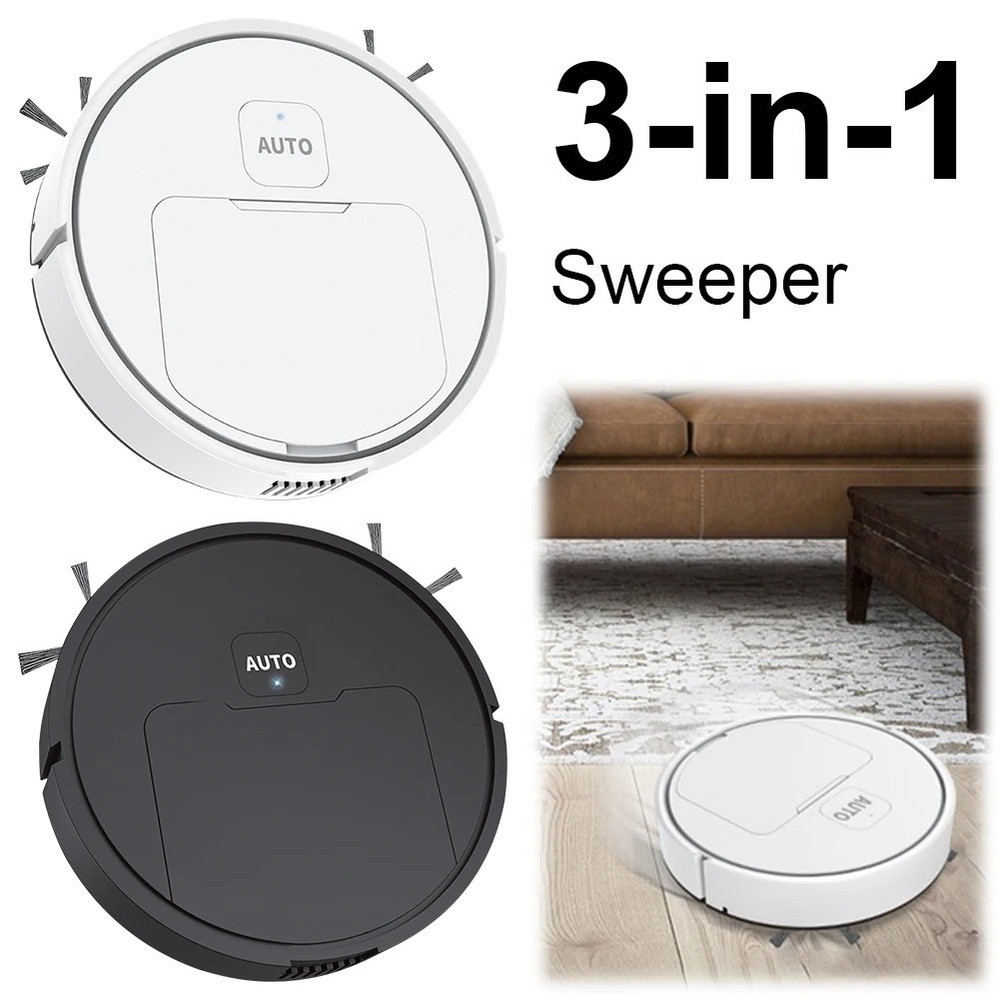 3-in-1 Robot Vacuum Cleaner USB Rechargeable Smart Navigation To Avoid Objects A