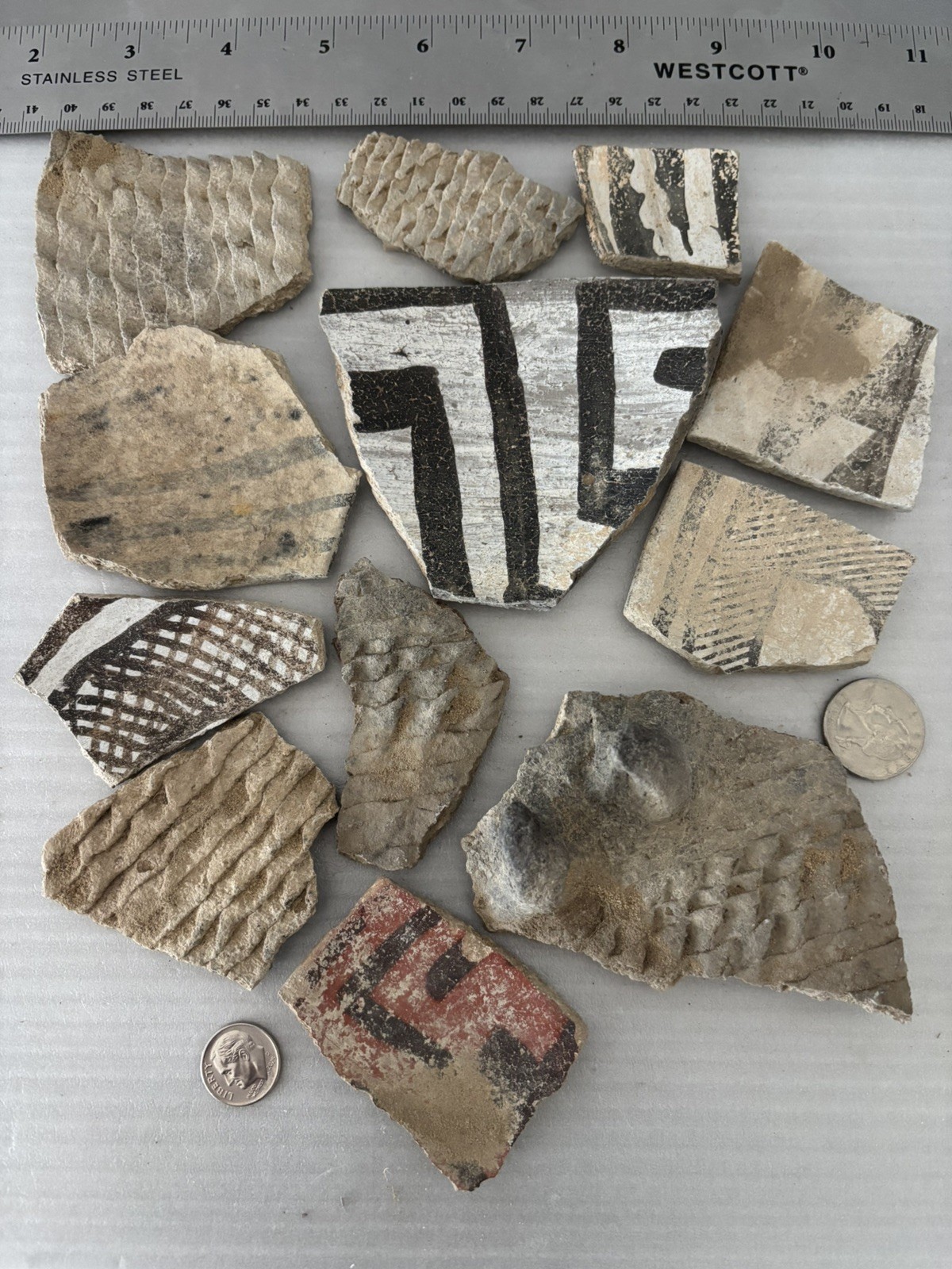 12 Ancient Anasazi Native American Pottery Shards 2” - 4” Arizona L6-D FREE SHIP