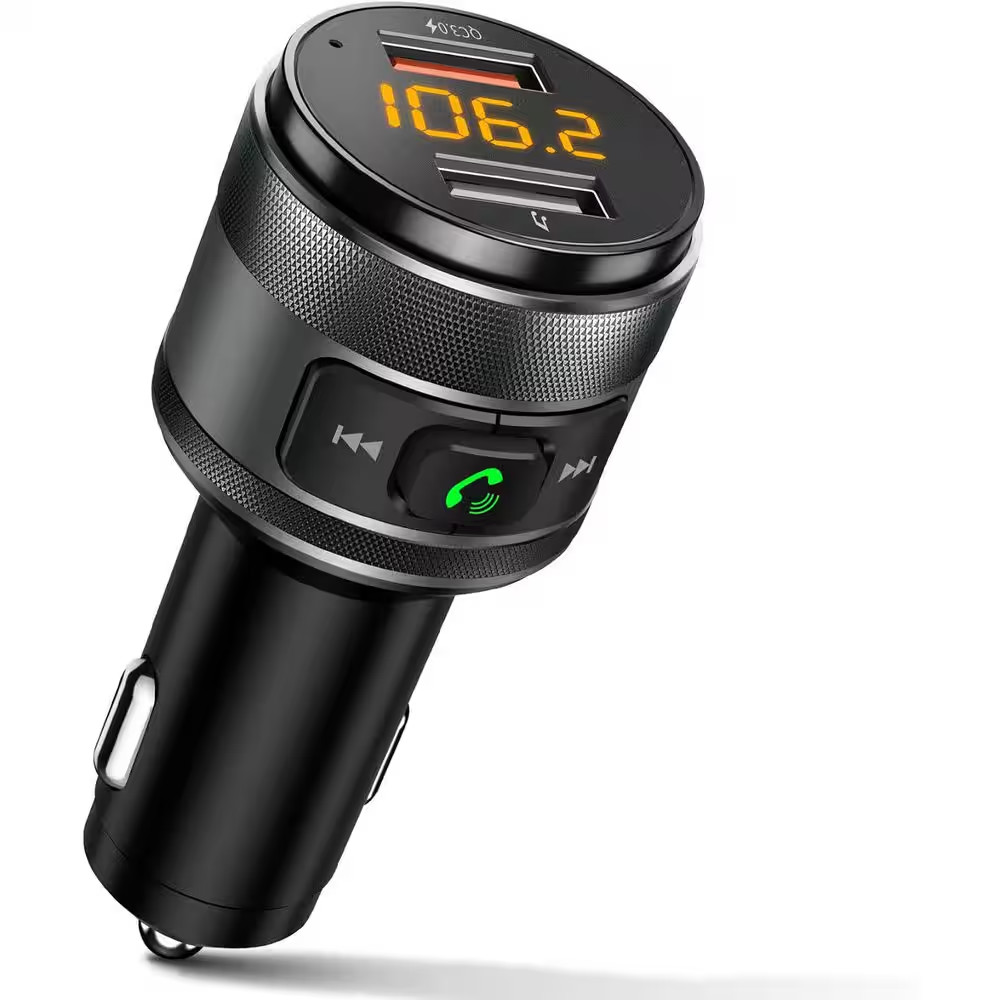Bluetooth 5.3 FM Transmitter Wireless Car Radio Adapter Music Player with Hands-