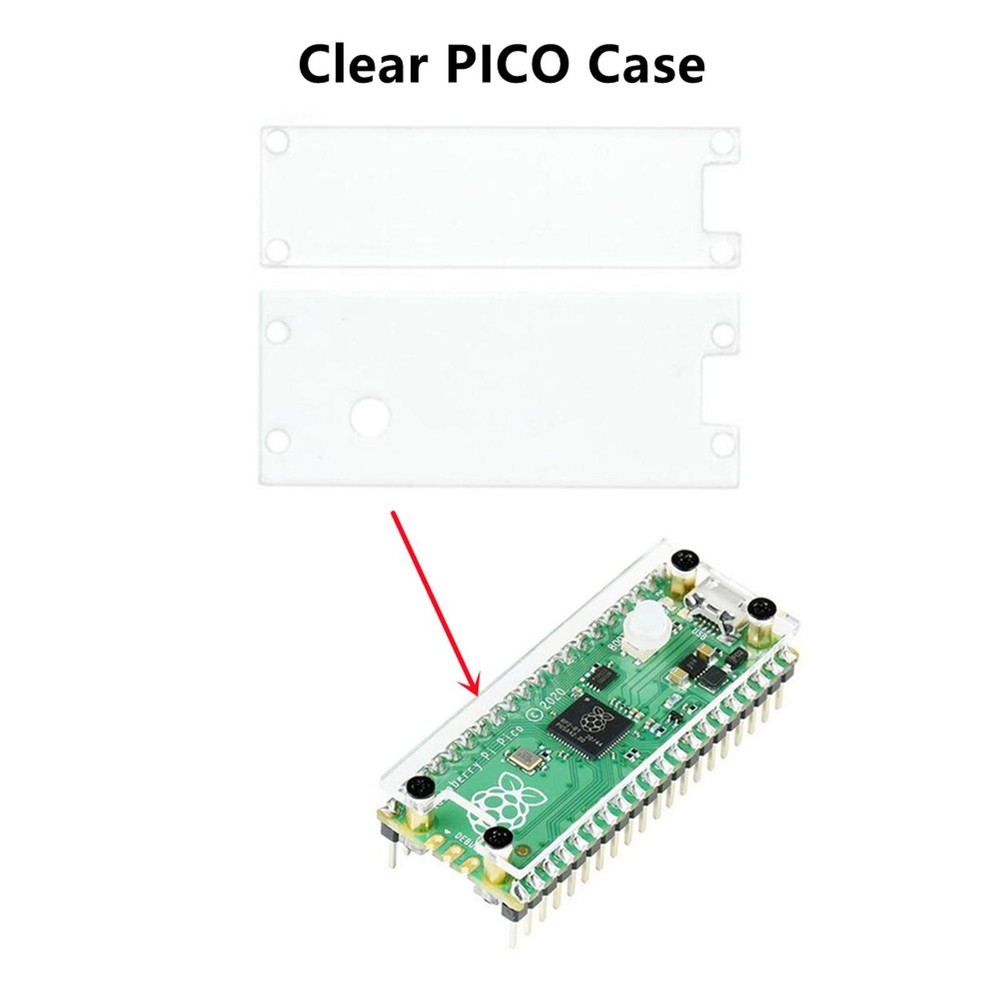 Clear Acrylic Top&Bottom Panel Case With Customs Key Cap for Raspberry Pi Pico D