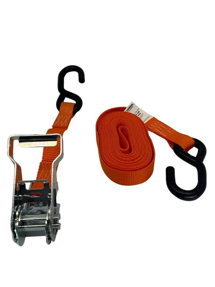 1"X16' Ratchet Strap with S-Hook 2 Pack