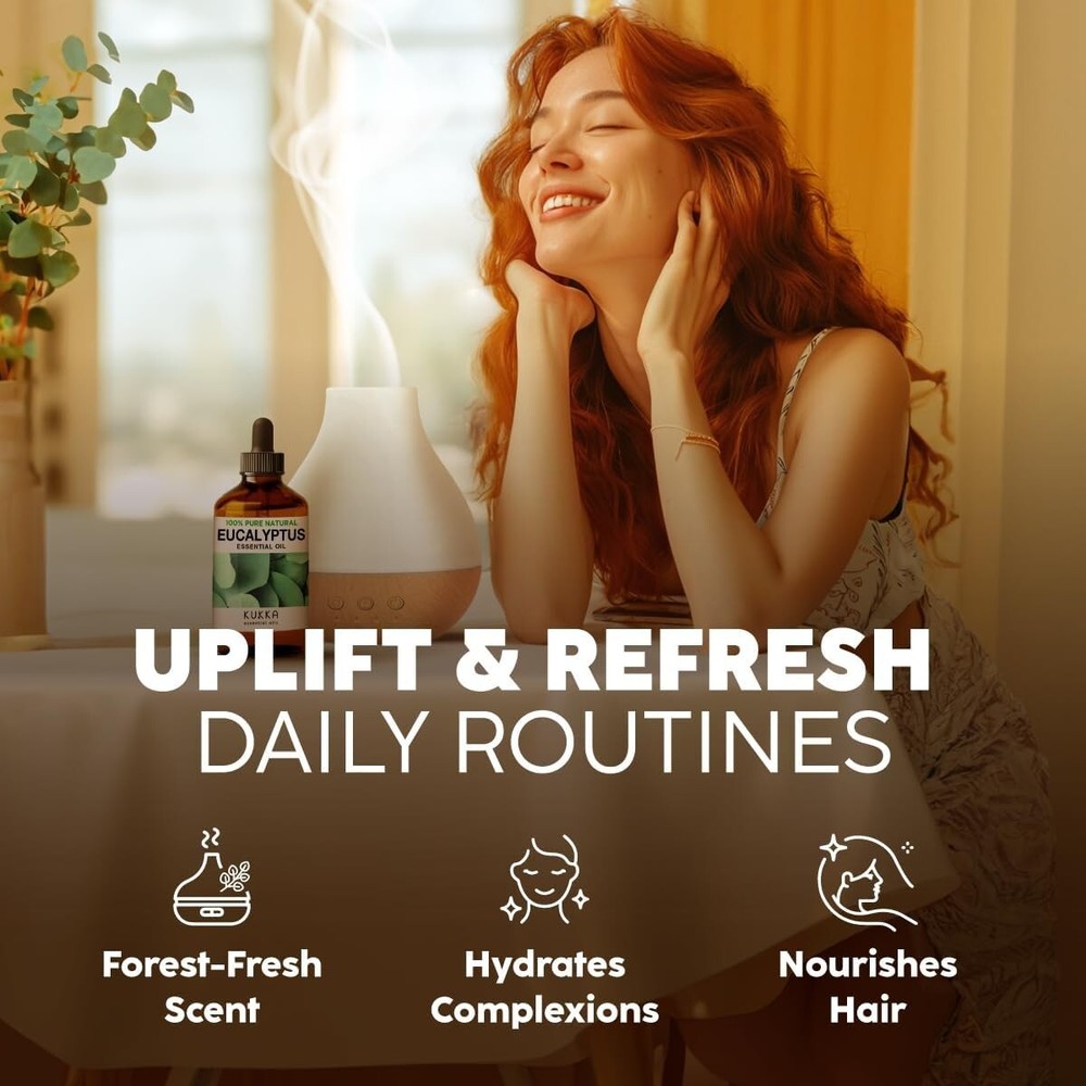 Kukka Eucalyptus Essential Oil for Diffuser 100% Pure Natural Essential Oils...