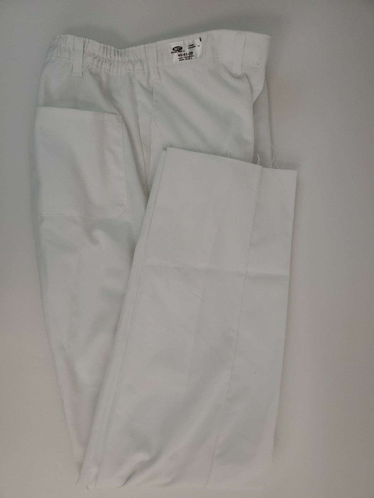 Hospitality Hotel Chef Pants White Unisex Waist 40-41 OB Zipper Flat Front