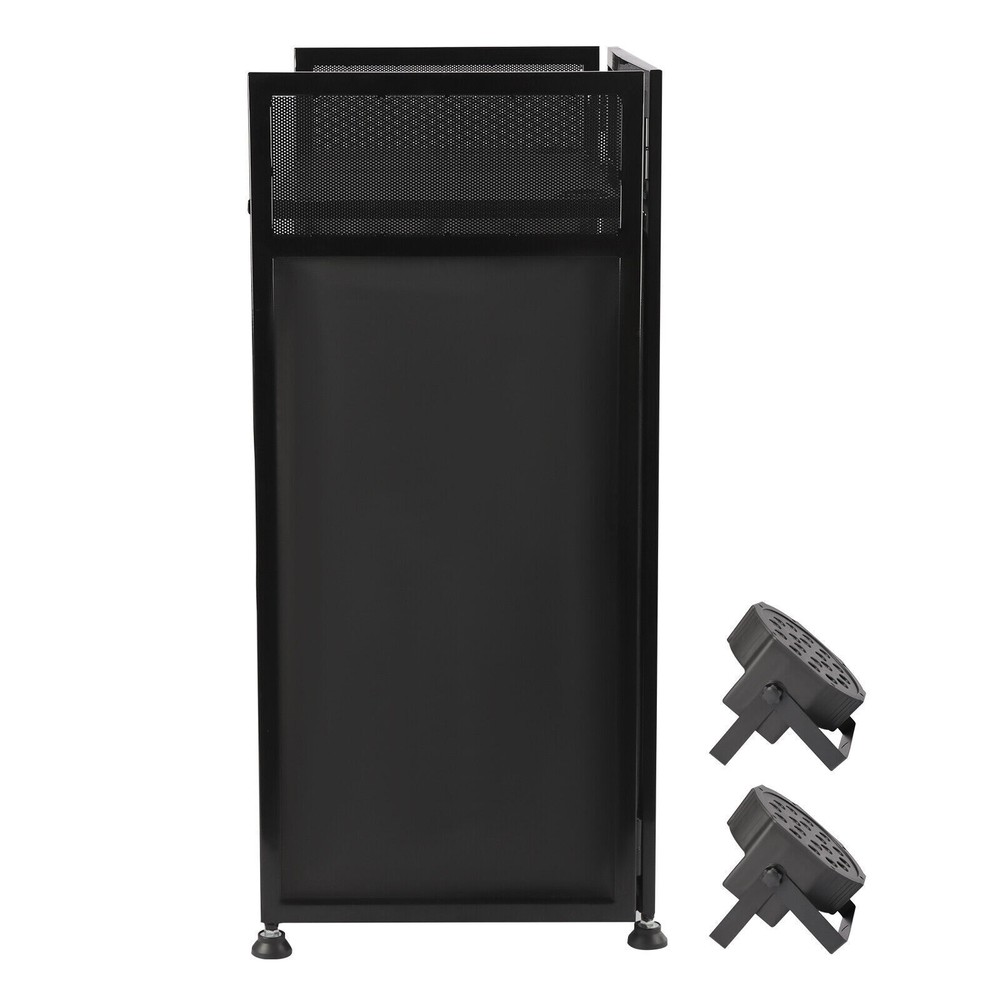 DJ Event Booth Facade with LED Lights, Portable Table & Adjustable Scrims