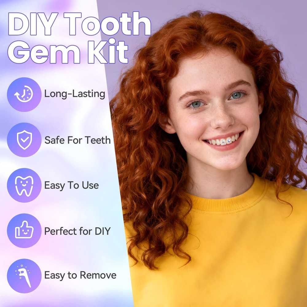 Tooth Gem Kit, Tooth Gems Kit for Teeth, Beginners Starter Crystals Teeth Gem...