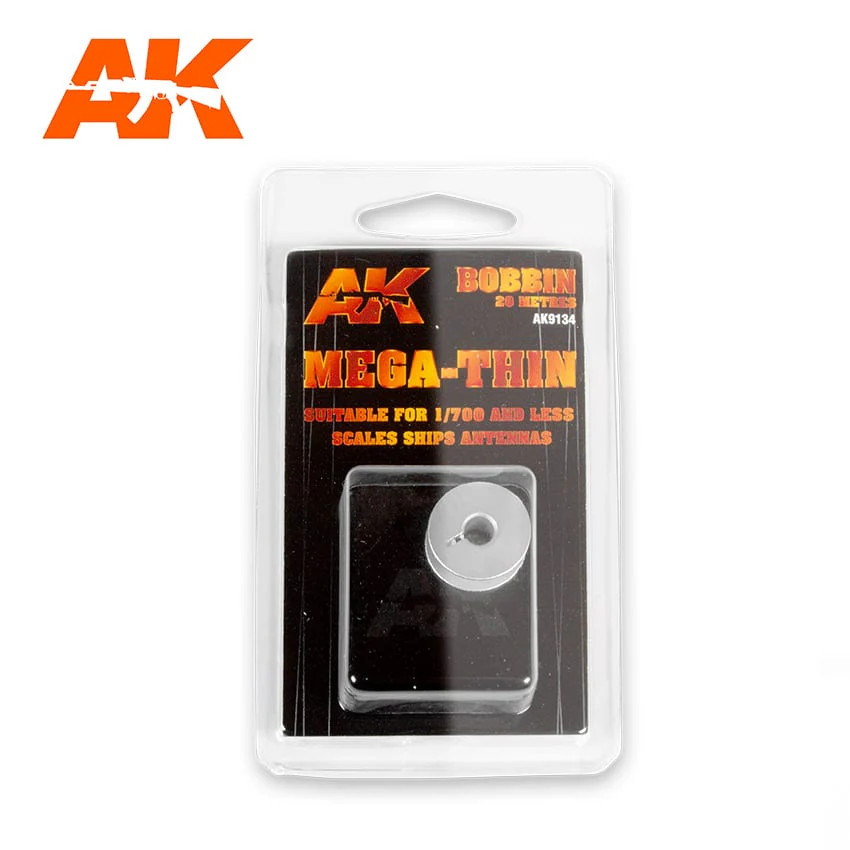 AK Interactive AK9134 Elastic Rigging Mega-Thin for 1:700 or smaller  20m/66ft