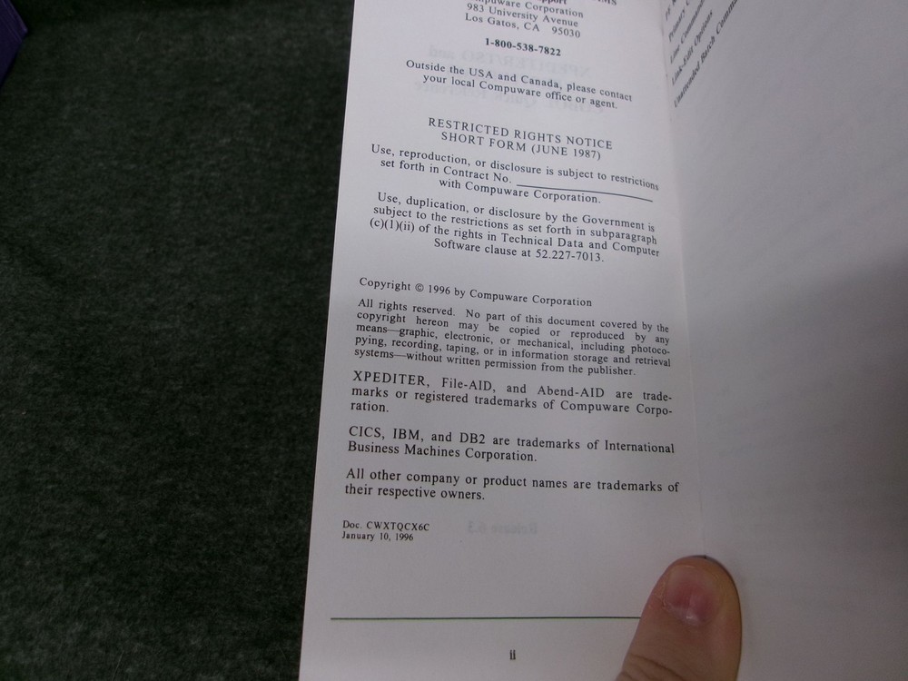 Compuware COBOL Quick Reference Guide Release 6.3 1996 Pamphlet Manual Vintage