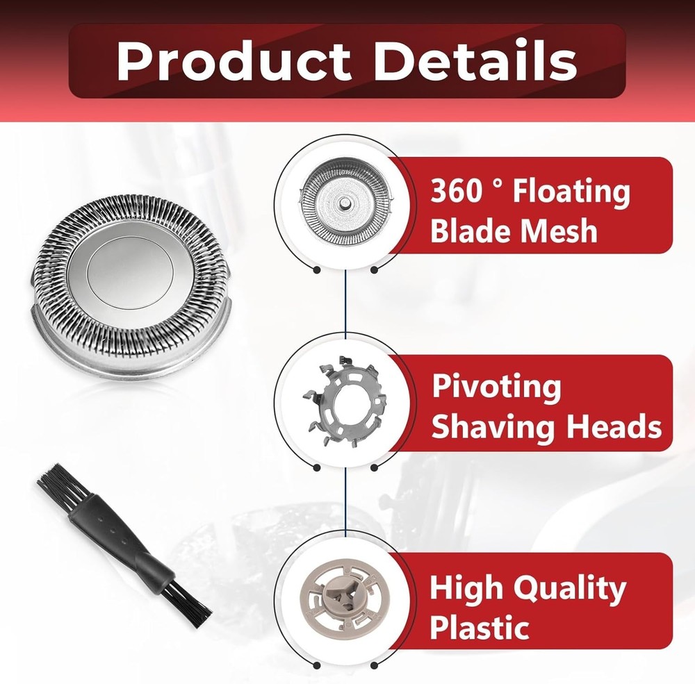 Precision Dual-Ring Blade Replacement Heads (8 Pack) for Norelco Shavers