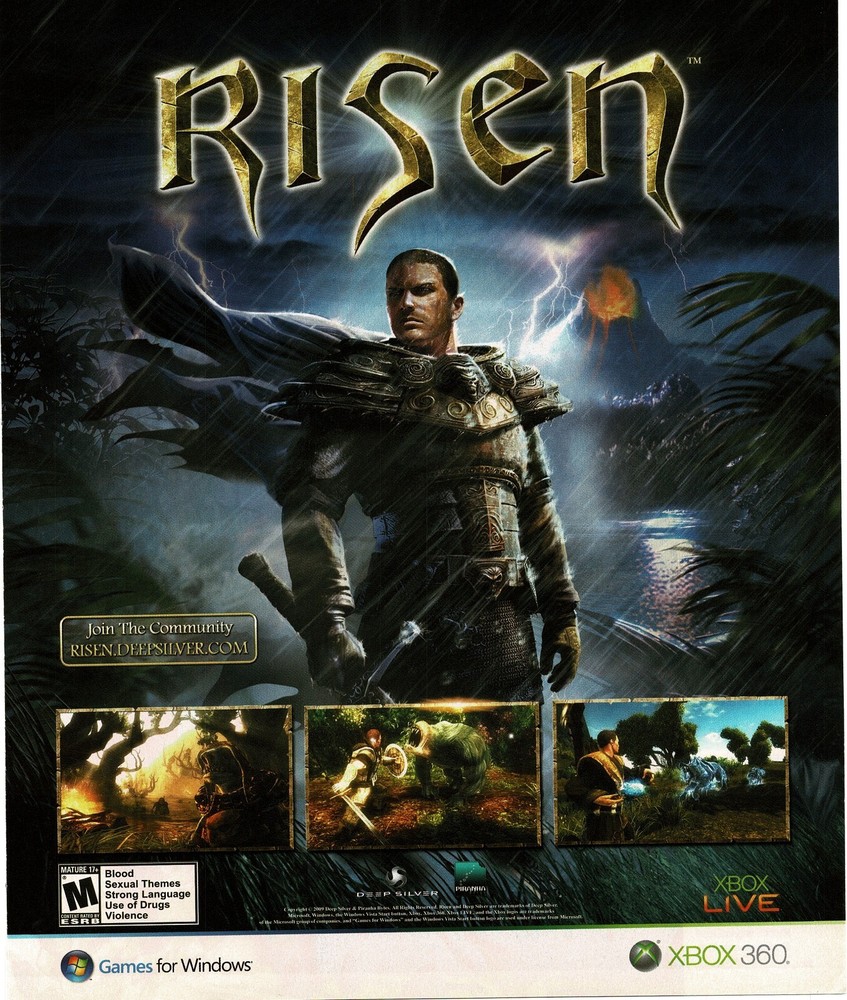 2009 Risen Video Game Vintage Print Ad