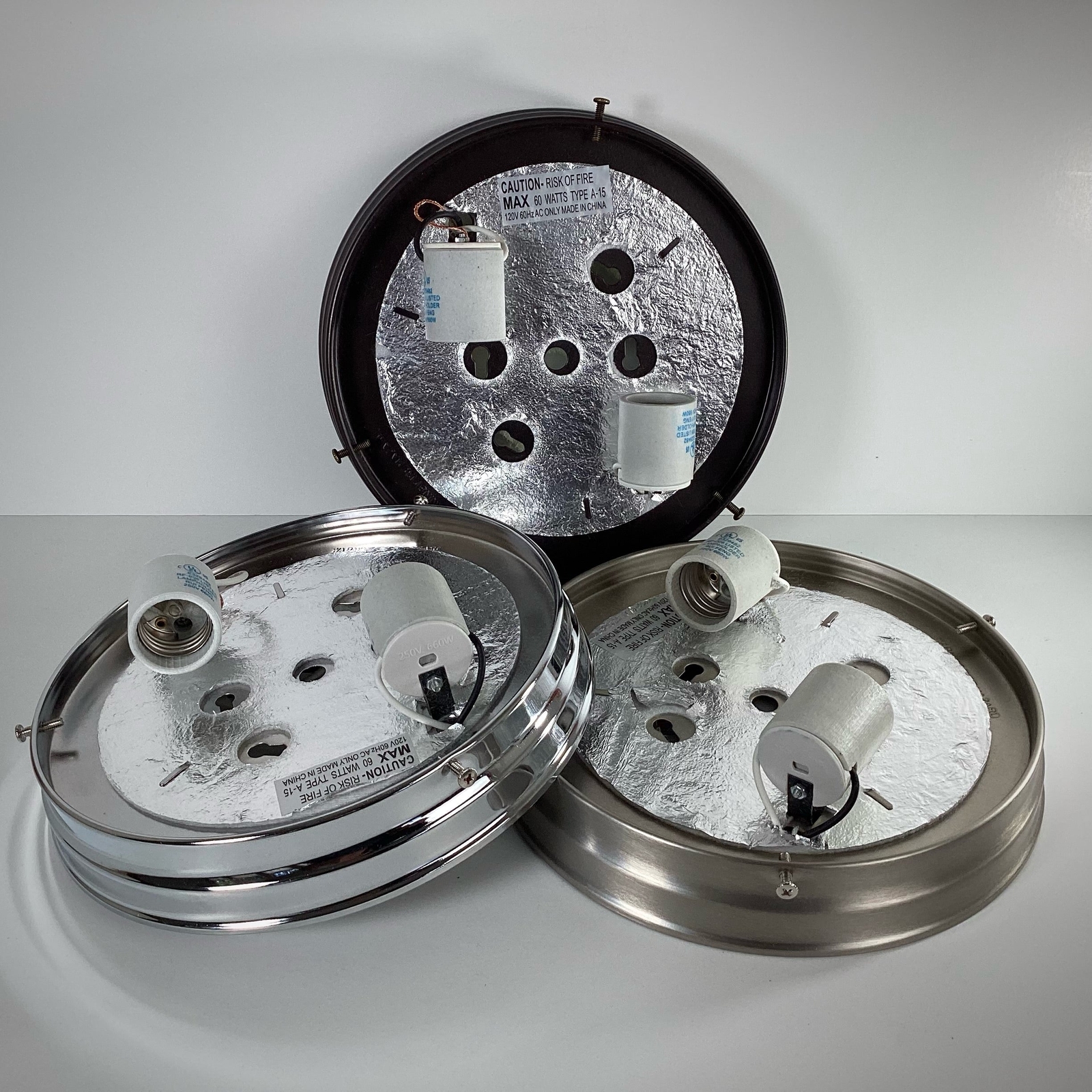 8 Inch Flush Mount Pan Fixture Fitter / Shade Holder / Base