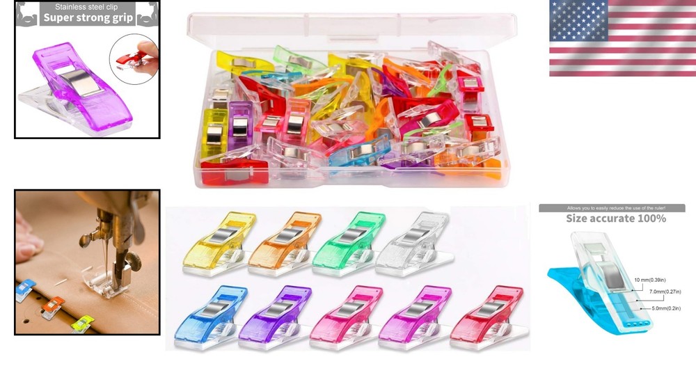 Versatile 30-Piece Fabric Clips Set in Assorted Colors for Creative Projects
