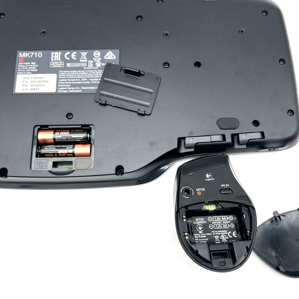 Logitech MK710 Wireless Keyboard & M705 Mouse Combo Tested Good No USB Receiver