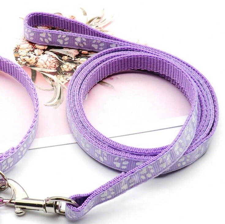 1pc Light Purple Collar And Leash Set With Adjustable Size For Small Pets