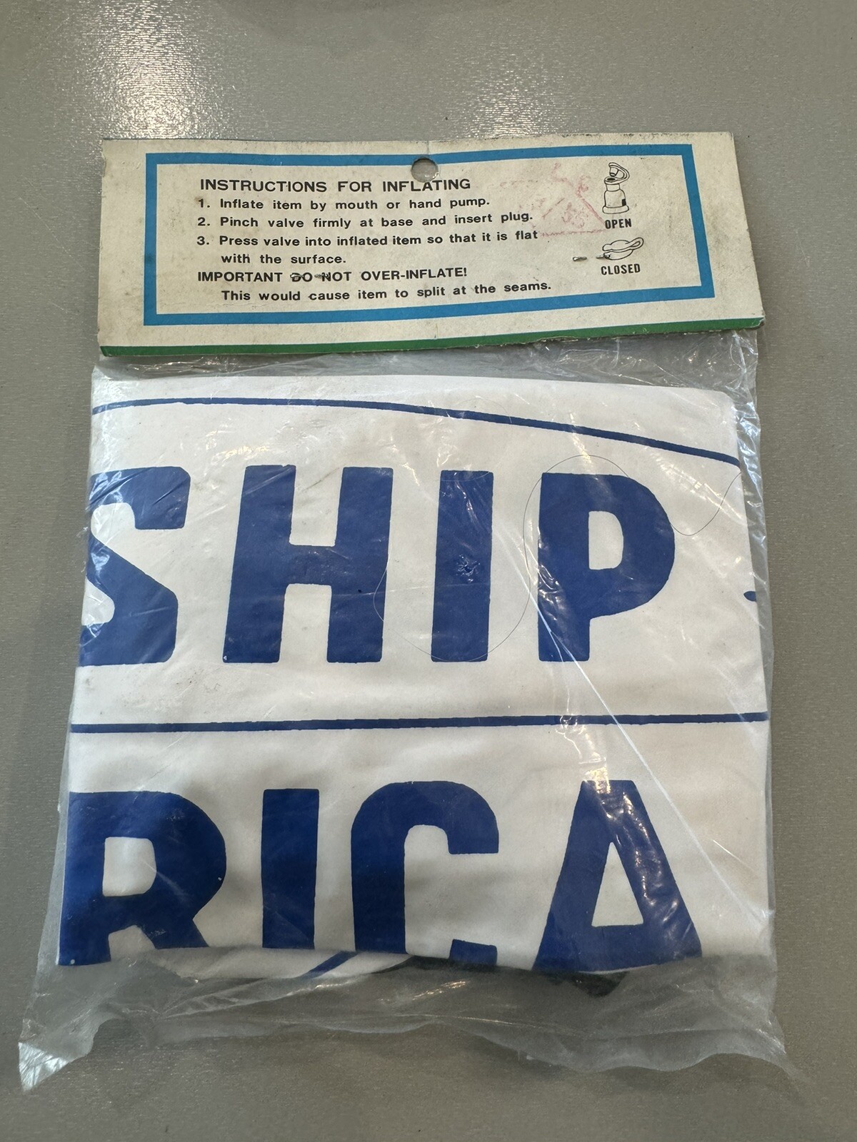 1970s Inflatable 24" BLIMP USA AIRSHIP AMERICA Blimp MAN CAVE Zeppelin NOS