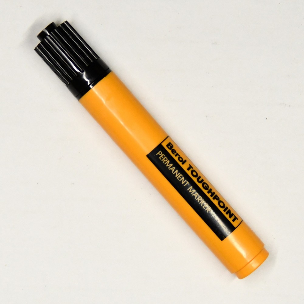2pcs Berol Toughpoint Waterproof Chisel Point Permanent Marker Black TP8000