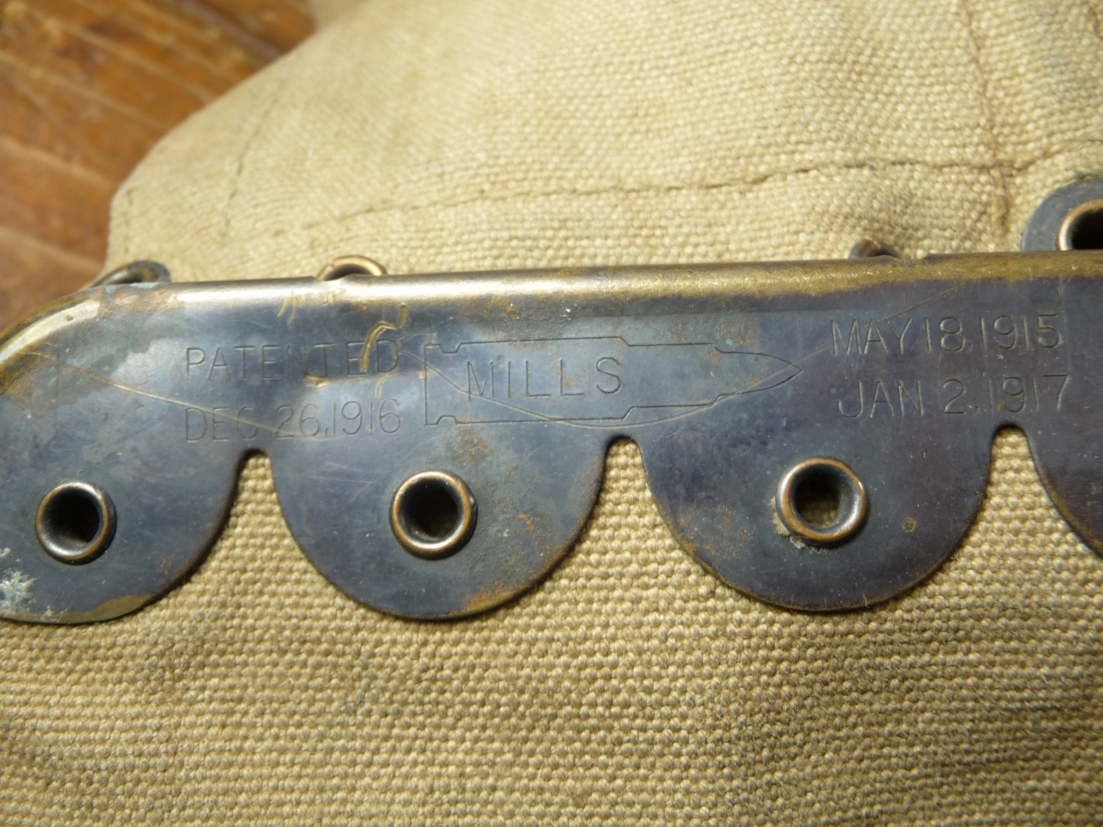 Vintage WWI US M1910 MEDICAL BELT, 10 POCKET, MILLS 1917 PATENT