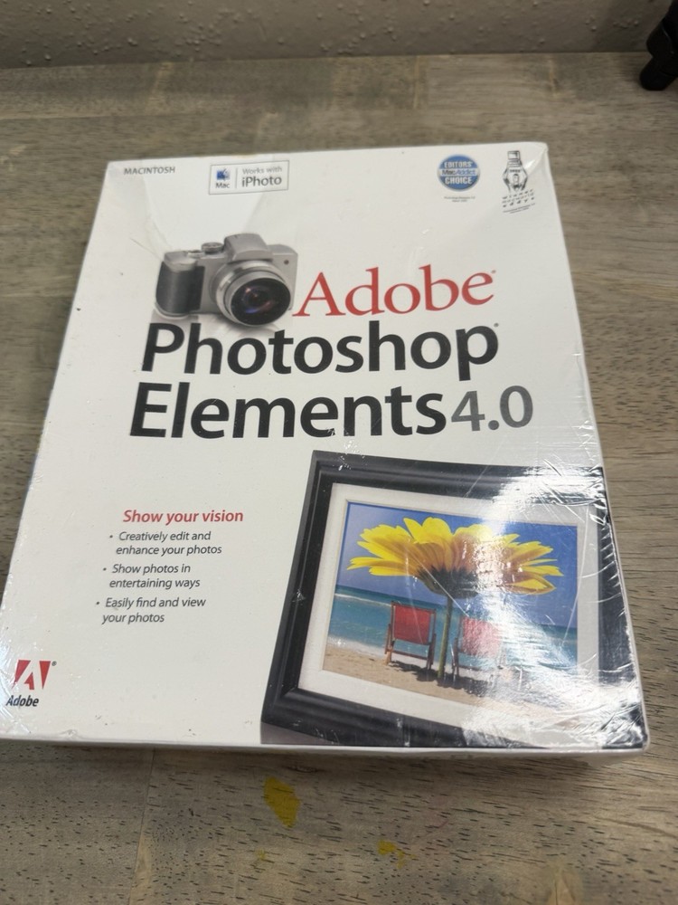 Adobe Photoshop Elements 4.0 Windows XP Full Retail Version Factory Sealed