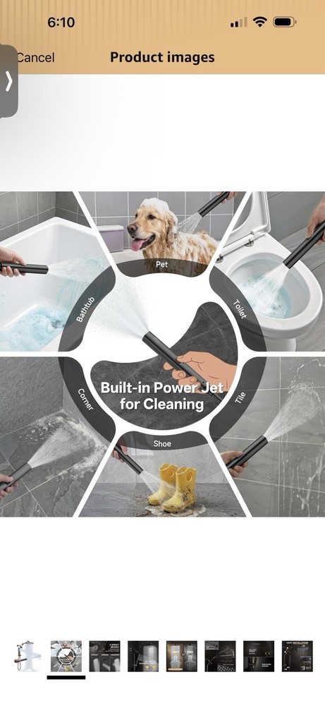 Matte Black Metal Shower System, Square Rainfall & Handheld, 3 Modes