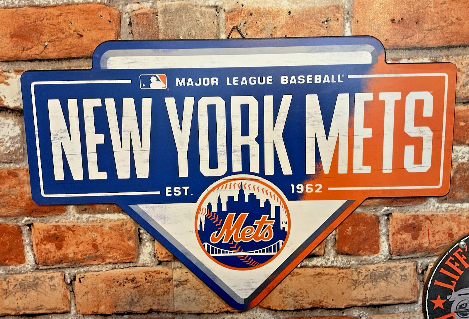 19"X14" Officially Licensed NY Mets Decorative Wall Art... Ships Free!