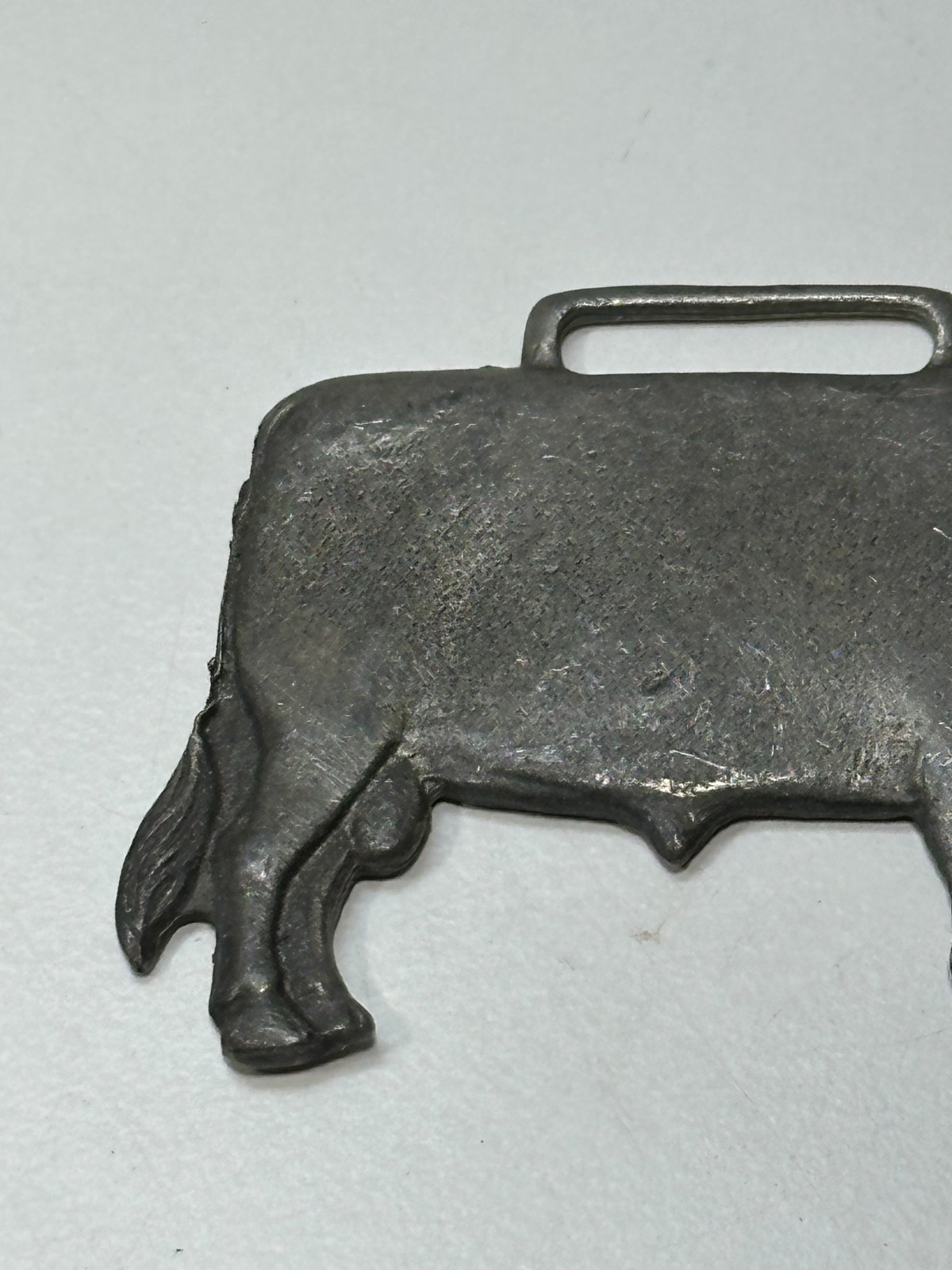 Antique Rare Hereford Bull Advertising watch fob Peck Bros livestock Ogden, UT