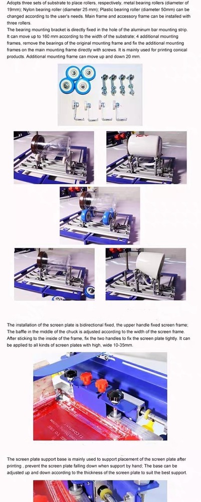 6.7" (170mm) Precise Cylindrical Conical Screen Printing Machine