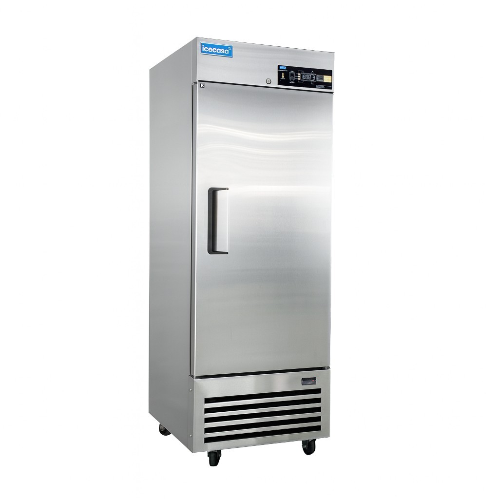 27" Commercial Fridge, ICECASA Single Door Commercial Reach-In Cooler 23 Cu.ft