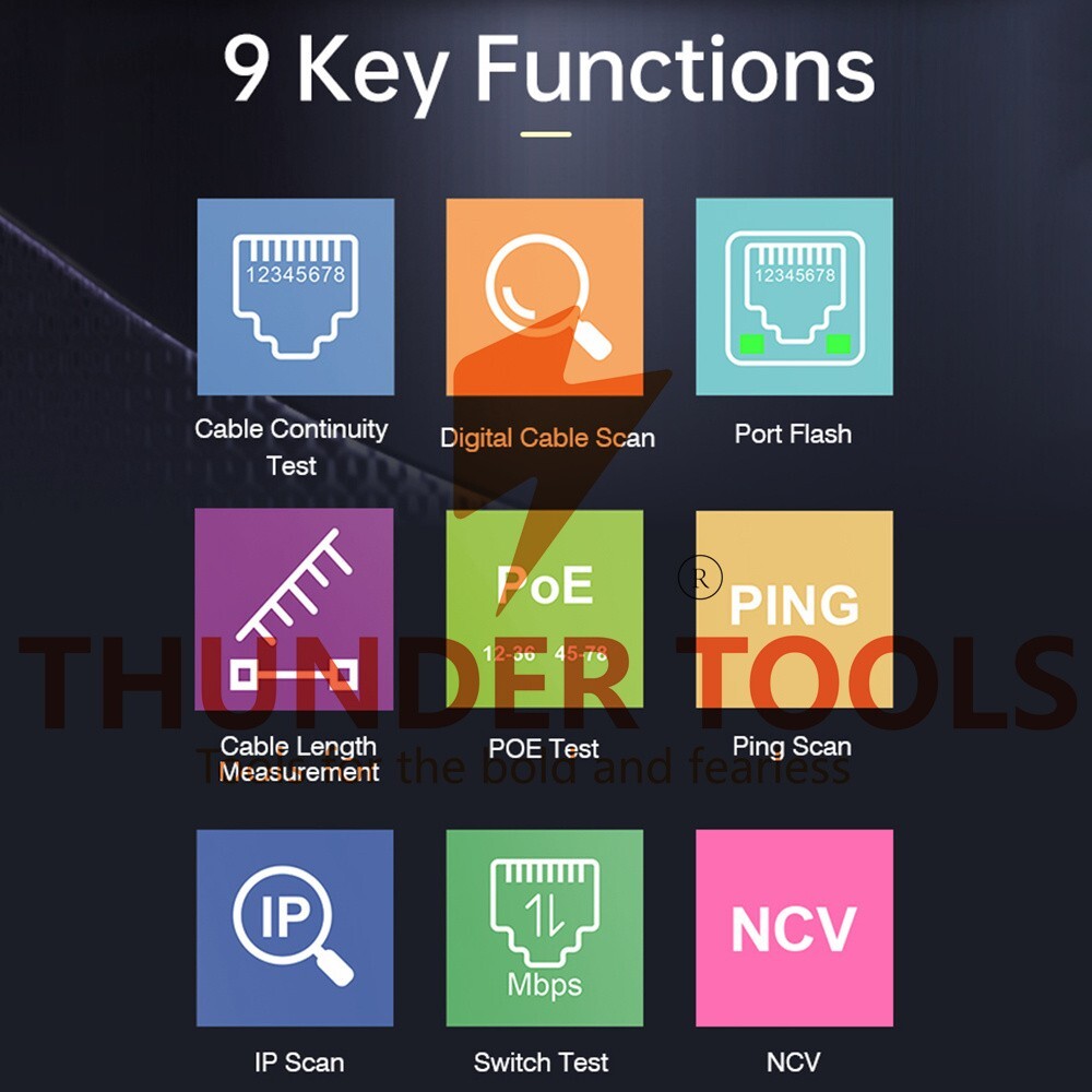 Thunder Tools NOYAFA NF-8506 LCD Digital Network Cable Tester Rechargeable