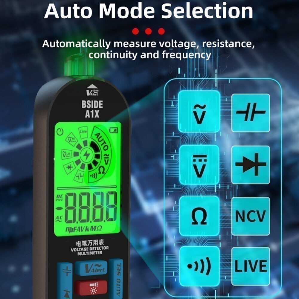Smart Digital Multimeter Tester Rechargeable Electrical Voltmeter AC DC Bylkktcd