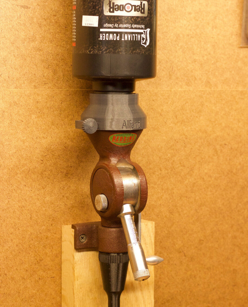 Bottle Adapter for Redding Powder Measure with Baffle
