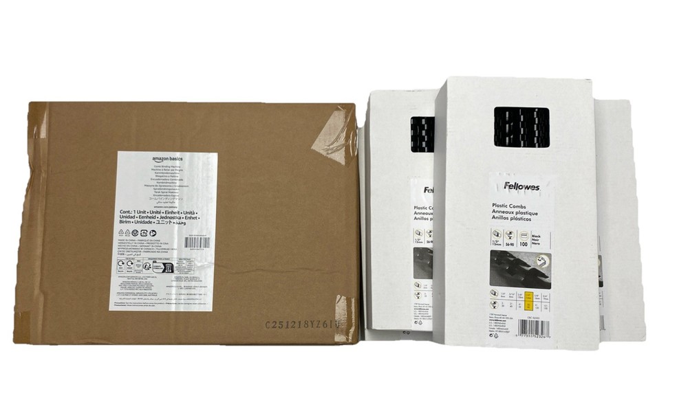 NEW Amazon Binding Machine 350 Sheets Comb Binder Adjustable + 700 Combs Bundle