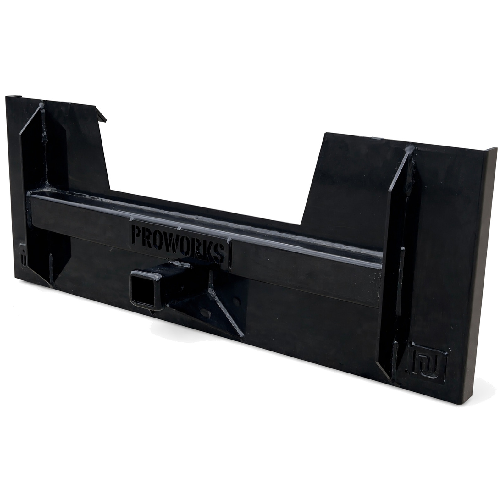 3/8" Thick Skid Steer Mount Plate Quick Attachment w/ 2" Trailer Hitch Receiver