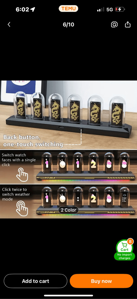 NIP Nixie tube RGB smart clock customize