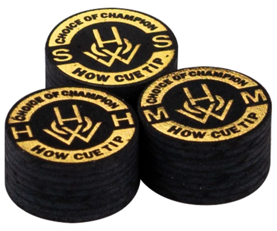 HOW Medium pool cue tip - 1 per box - 14mm diameter layered pigskin leather