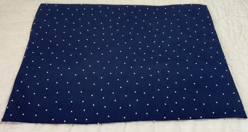 Vintage Patchwork Table Topper Or Doll Crib Quilt, Rectangles, Blue, Multi