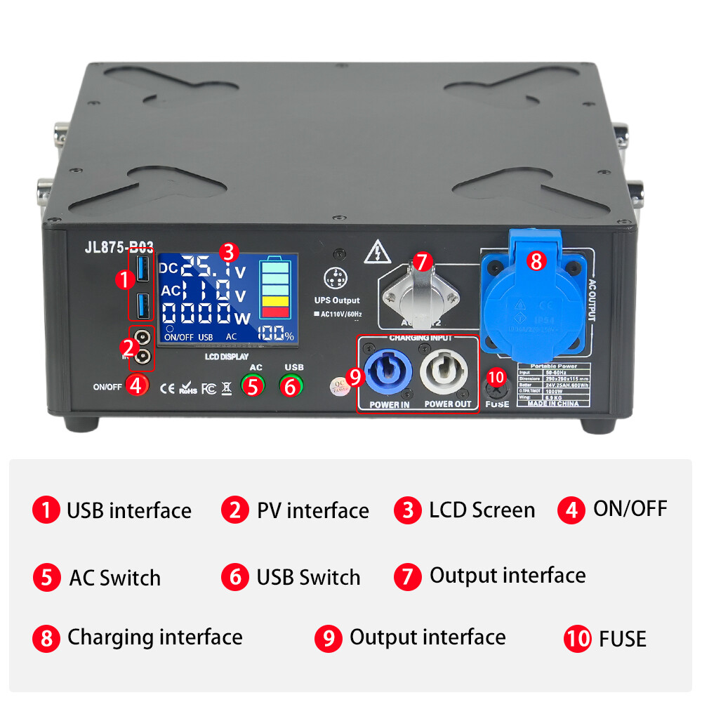 2 Set 1500W Black Powered Base Cold Spark Machine Battery Pack with Flight Case
