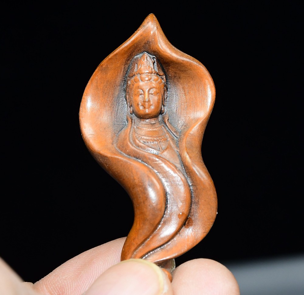 Premium Small Leaf Boxwood Lotus Leaf Guanyin Handle