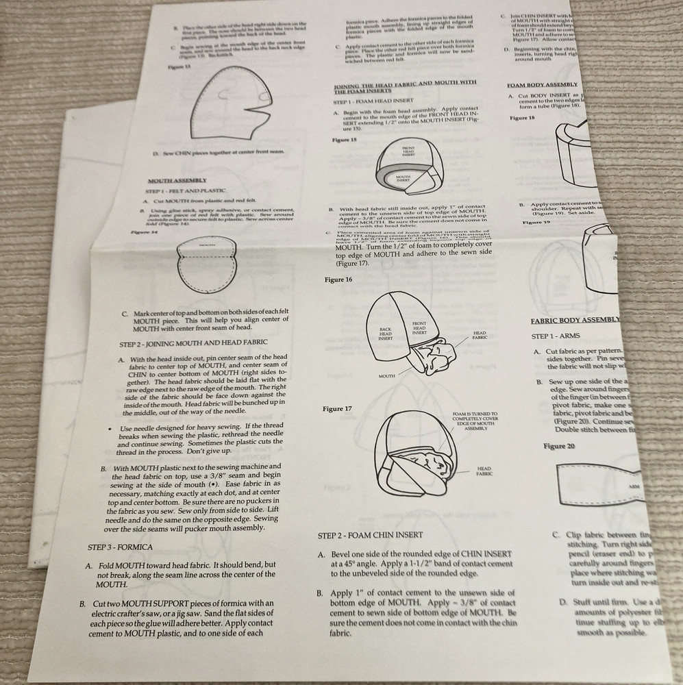 Vintage One Way Streets People Puppet Pattern And Step By Step Instructions 1982