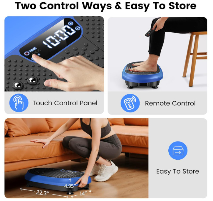 Plataforma vibratoria fitness con Bluetooth para ejercicio corporal en casa, pla