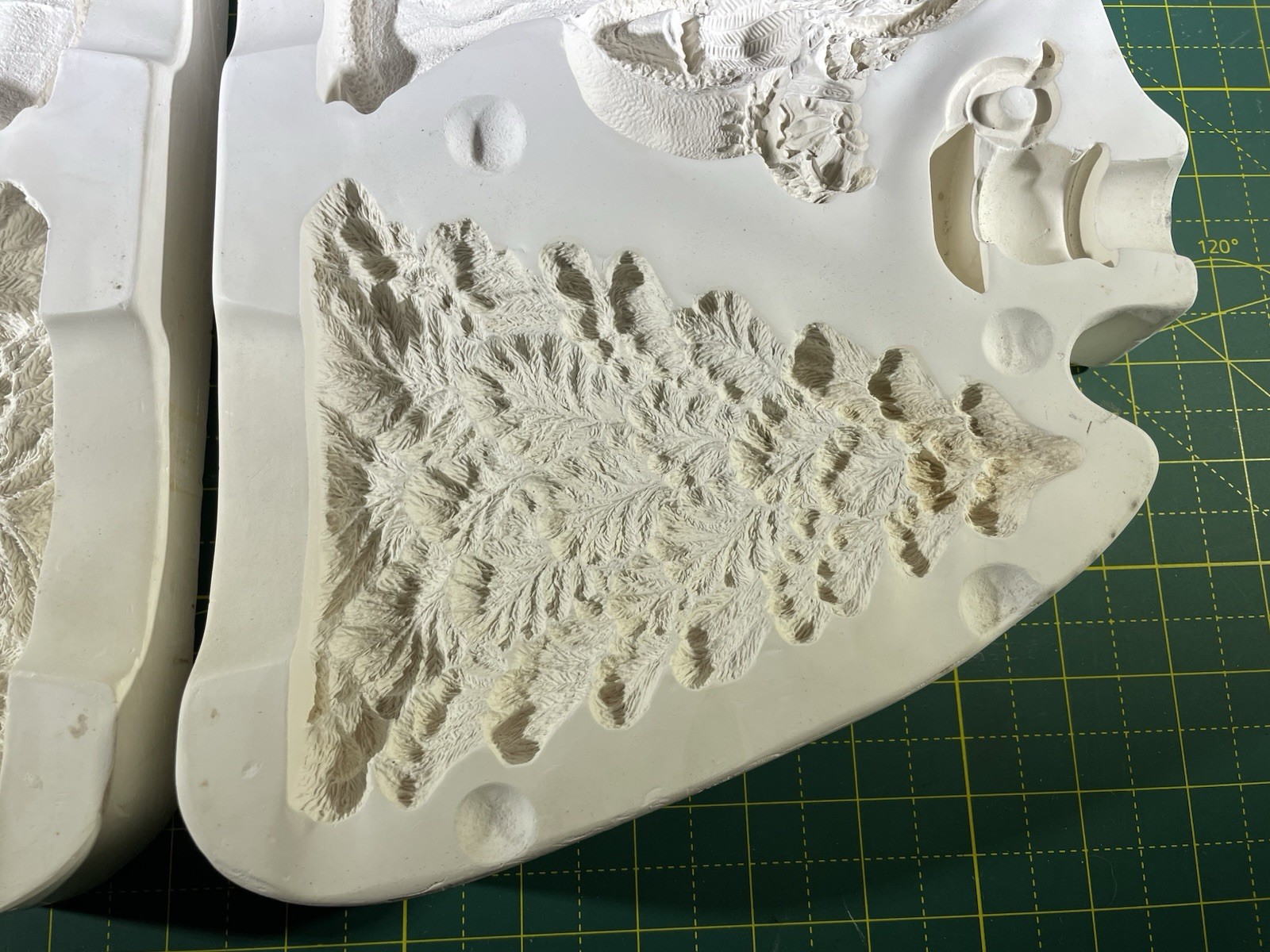 Nowell's NM-1752 Christmas Tree Santa Wreath Candle & Stand Ceramic Slip Mold