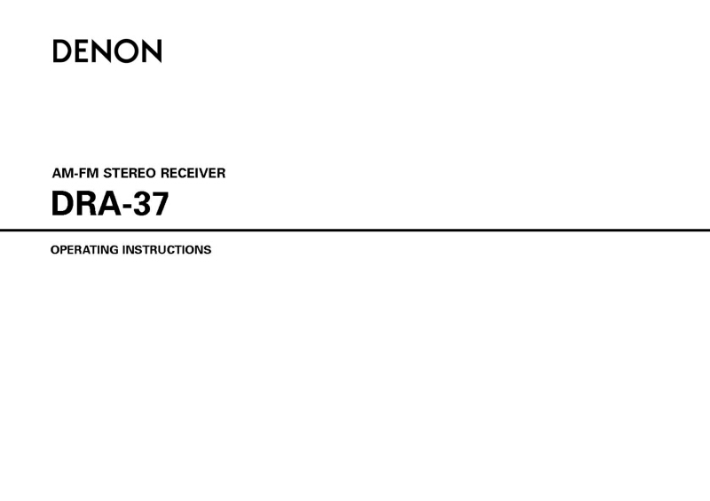 Denon DRA-37 Receiver Owners Manual