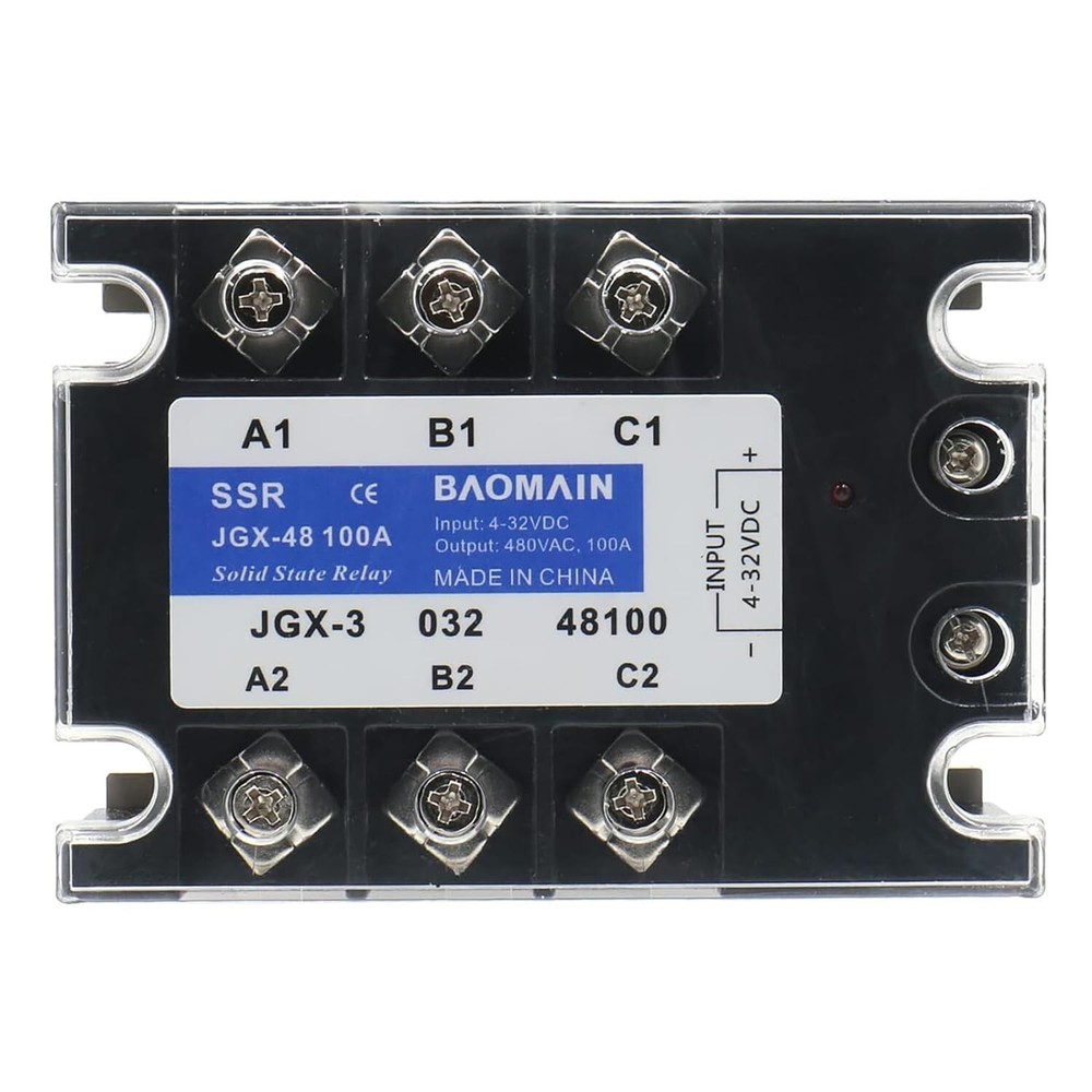 3 Phase Solid State Relay 4-32 VDC Input 480VAC 100 Amp Output DC/AC