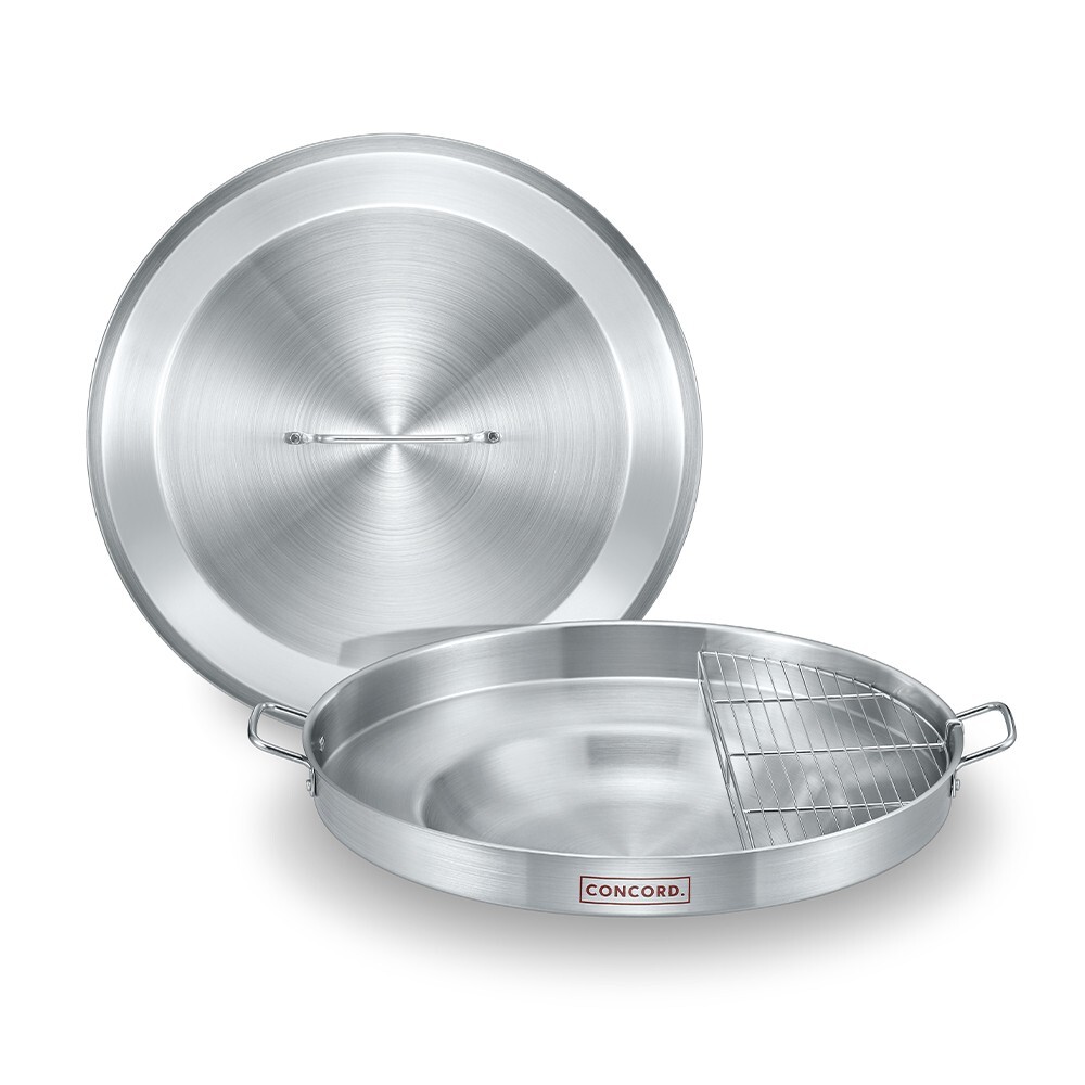 CONCORD 3 Piece 22" Comal Cookware Set Stainless Steel