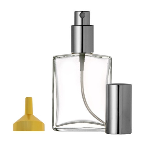 Perfume Cologne Atomizer Empty Glass Bottle Silver Sprayer 60ml 2 oz w/funnel