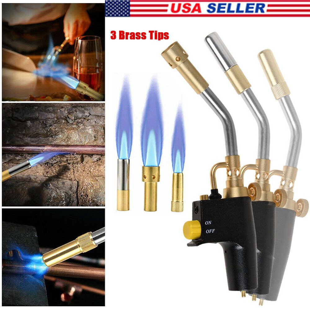 For TS8000 Trigger Start Mapp Gas Welding Torch High Intensity Propane w/ 3 Tips