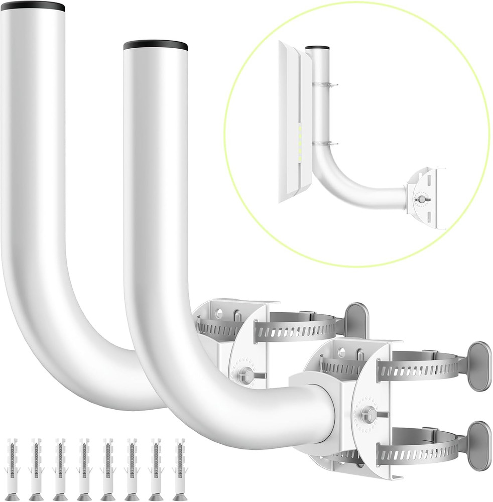 Universal J Pole Mount Bracket 2 Pack 180° Adjustable Antenna Wall Mount