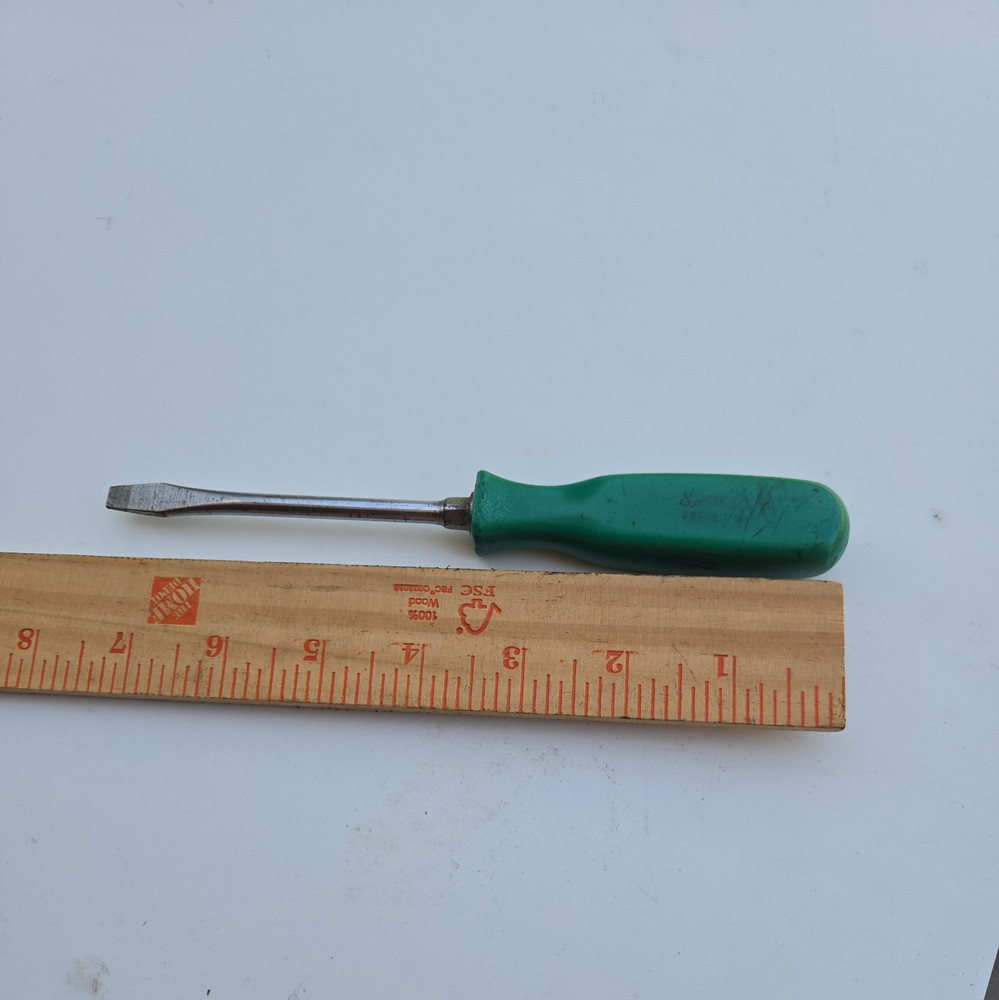 Snap-On Flat Screwdriver SSD4 1/4" Slotted Tip Green Handle