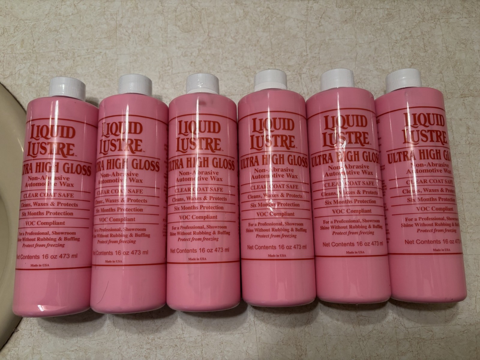 LIQUID LUSTRE PINK CARNAUBA CAR WAX - 16 OZ. BOTTLES - THE BEST!