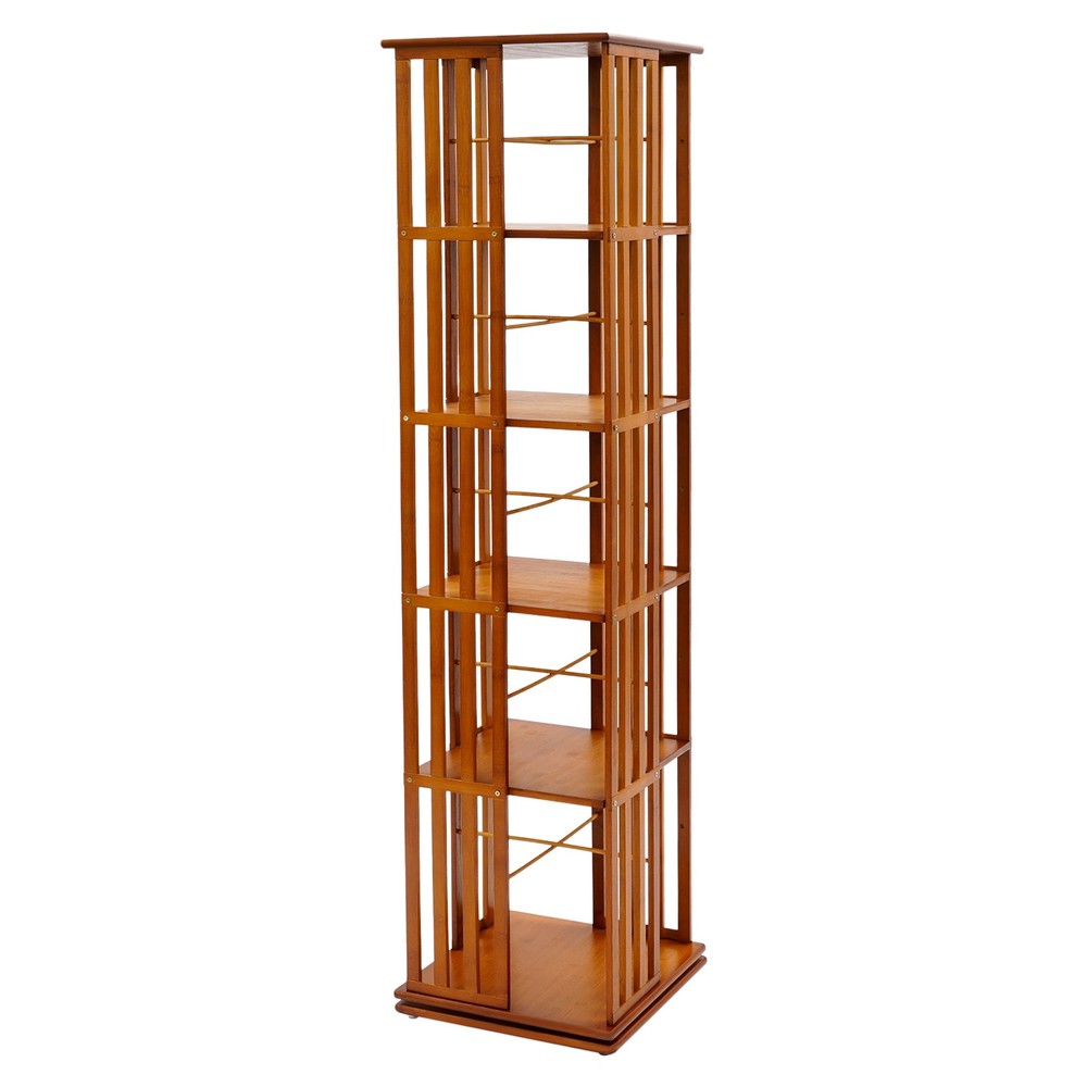 5-Tier Rotating Bookshelf – Stylish Floor Standing Book Storage Solution
