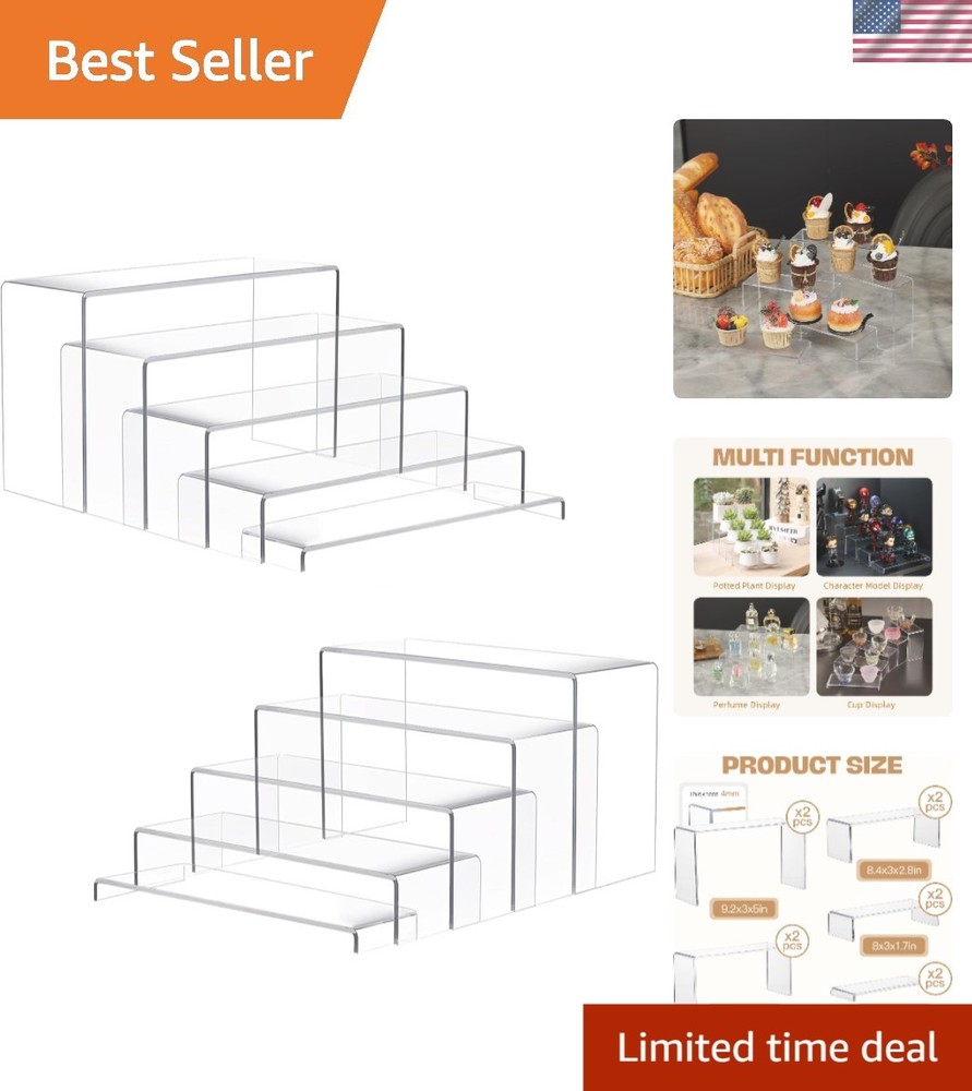 Versatile Clear Acrylic Display Risers - 2 Sets of 10 Pcs for Maximum Visibility