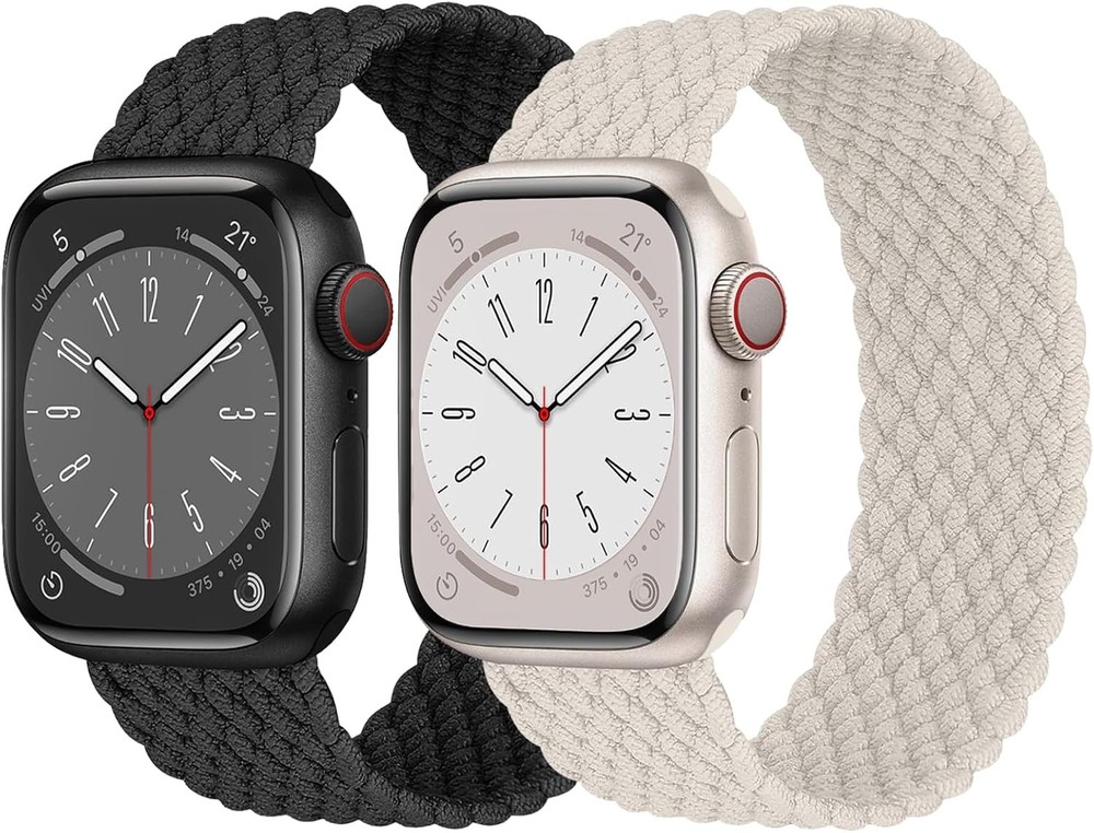 Braided Solo Loop Strap Set for Apple Watch 40mm 41mm - 2 Pack